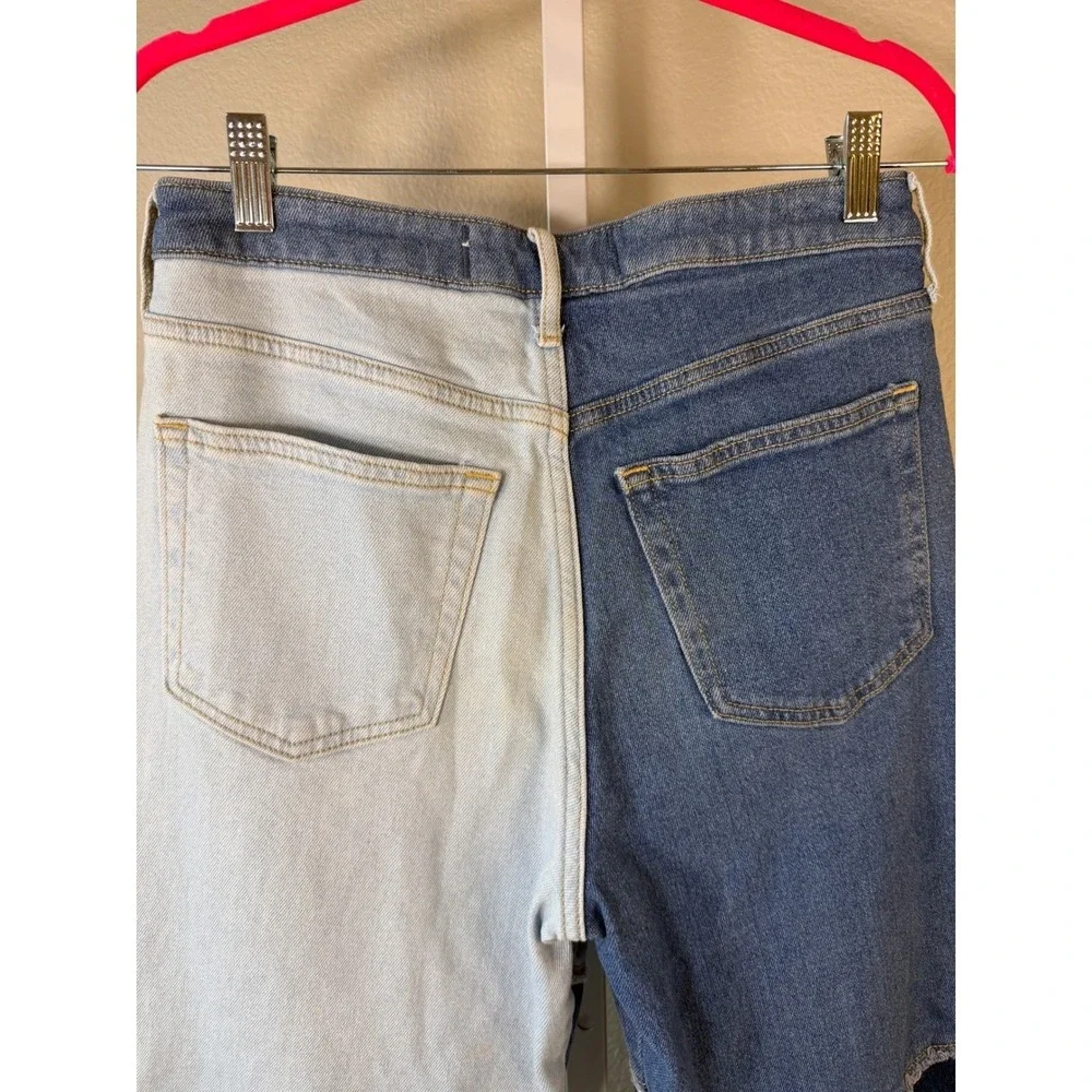 Hollister Ultra High-Rise Vintage Straight Patchwork Jeans Blue Multi Size 7R 28 - Picture 8 of 10